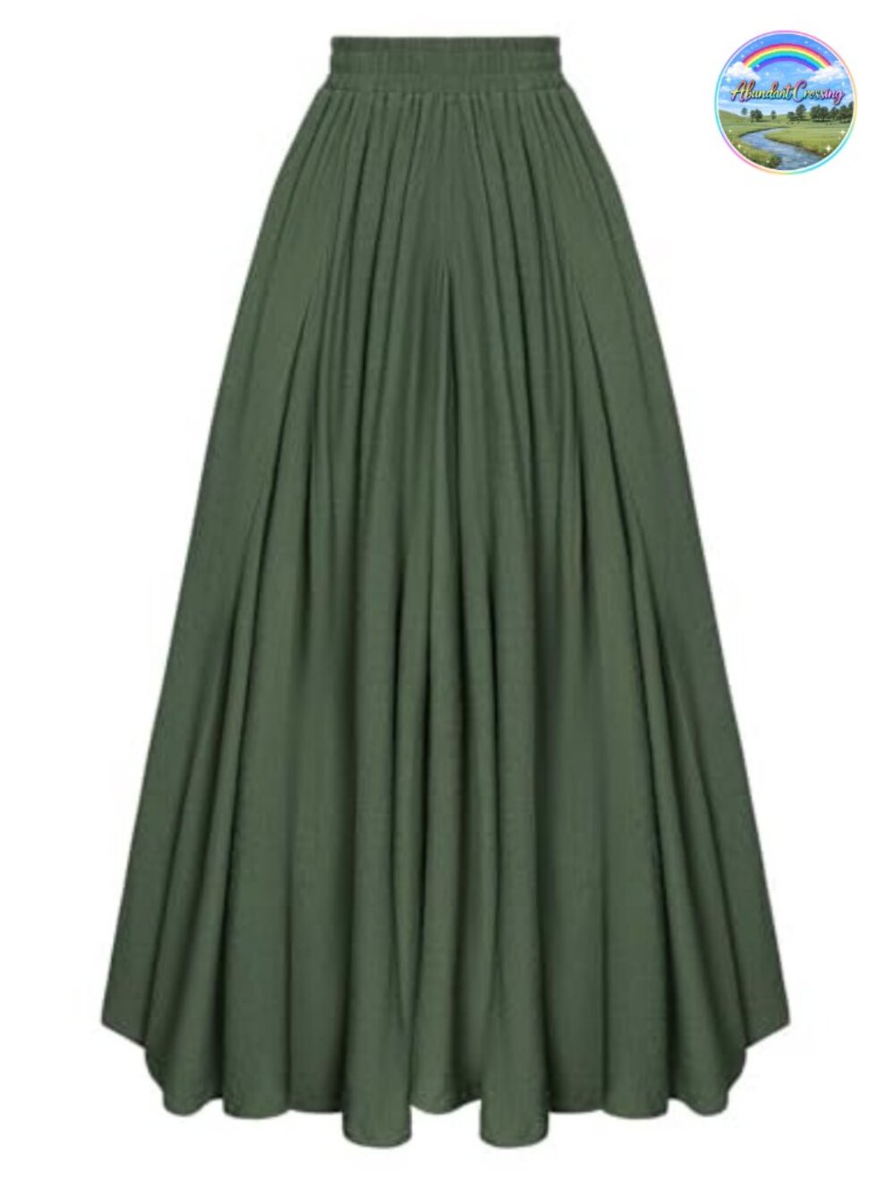Flowy Maxi Skirt with Pockets A-Line Renaissance Boho